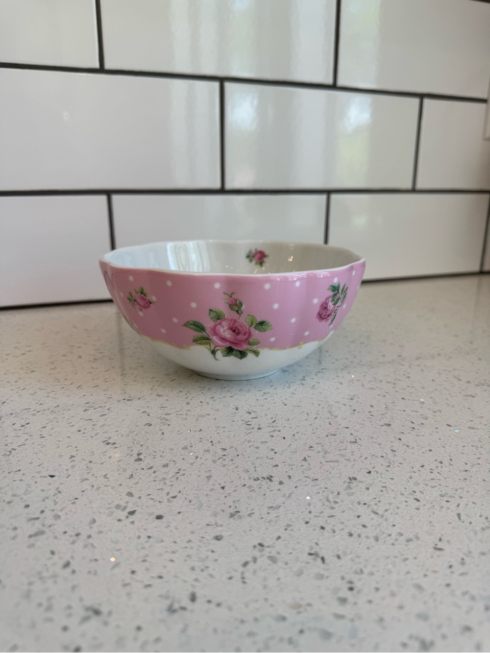 Royal Albert “Baking Bliss” Mixing Bowl – Pink Rose & Polka Dot